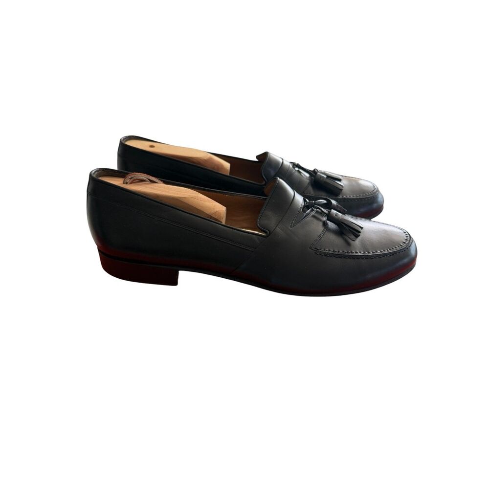 Bally Switzerland Men’s Black Leather Kiltie Tassel Loafers - Size 8.5"